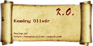 Kemény Olivér névjegykártya