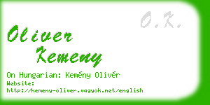 oliver kemeny business card