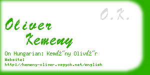 oliver kemeny business card